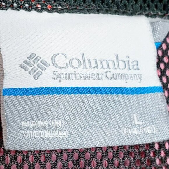 Columbia Red Ripstop Windbreaker Hoodie Jacket Youth Zip Up Outdoor Play Sport L - Picture 6 of 6